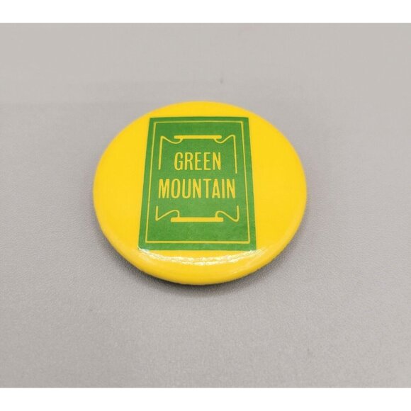 Vintage Green Mountain Railroad Pinback Button Metal Transportation Memorabilia - Picture 1 of 2